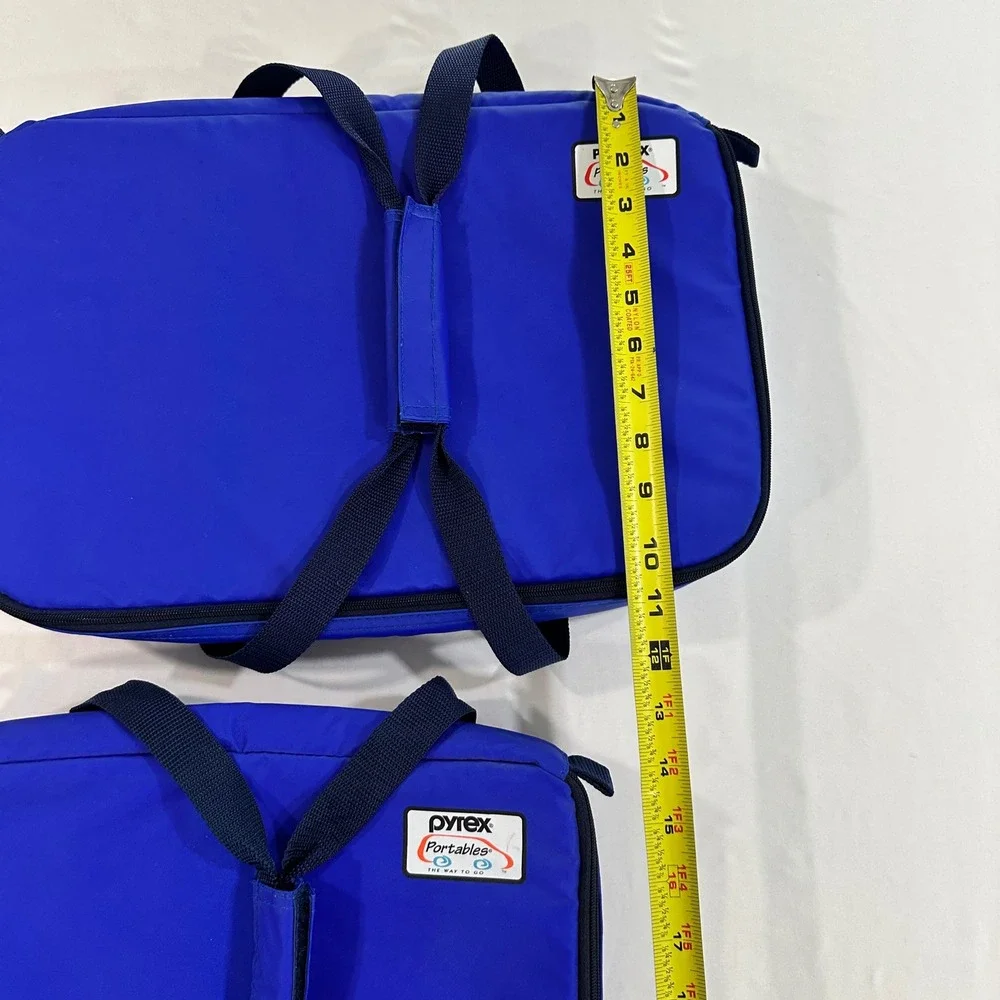 Pyrex Portables Insulated Thermal Casserole Carrier Bag Blue Set of 2 Hot Pocket